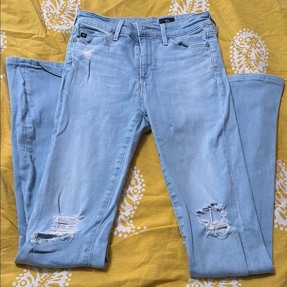 Adriano Goldschmied High Rise Flare Light Wash Jeans